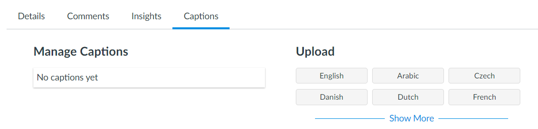 Captions Tab Location