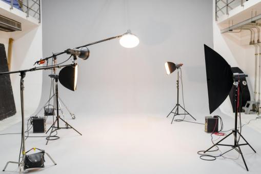 Photoshoot Set with Different Types of Lights