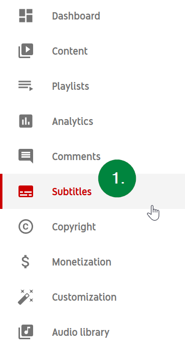 Youtube Captions Step 1 - Subtitles Button