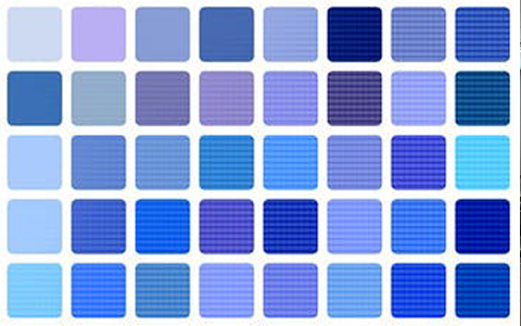 series of blue squares